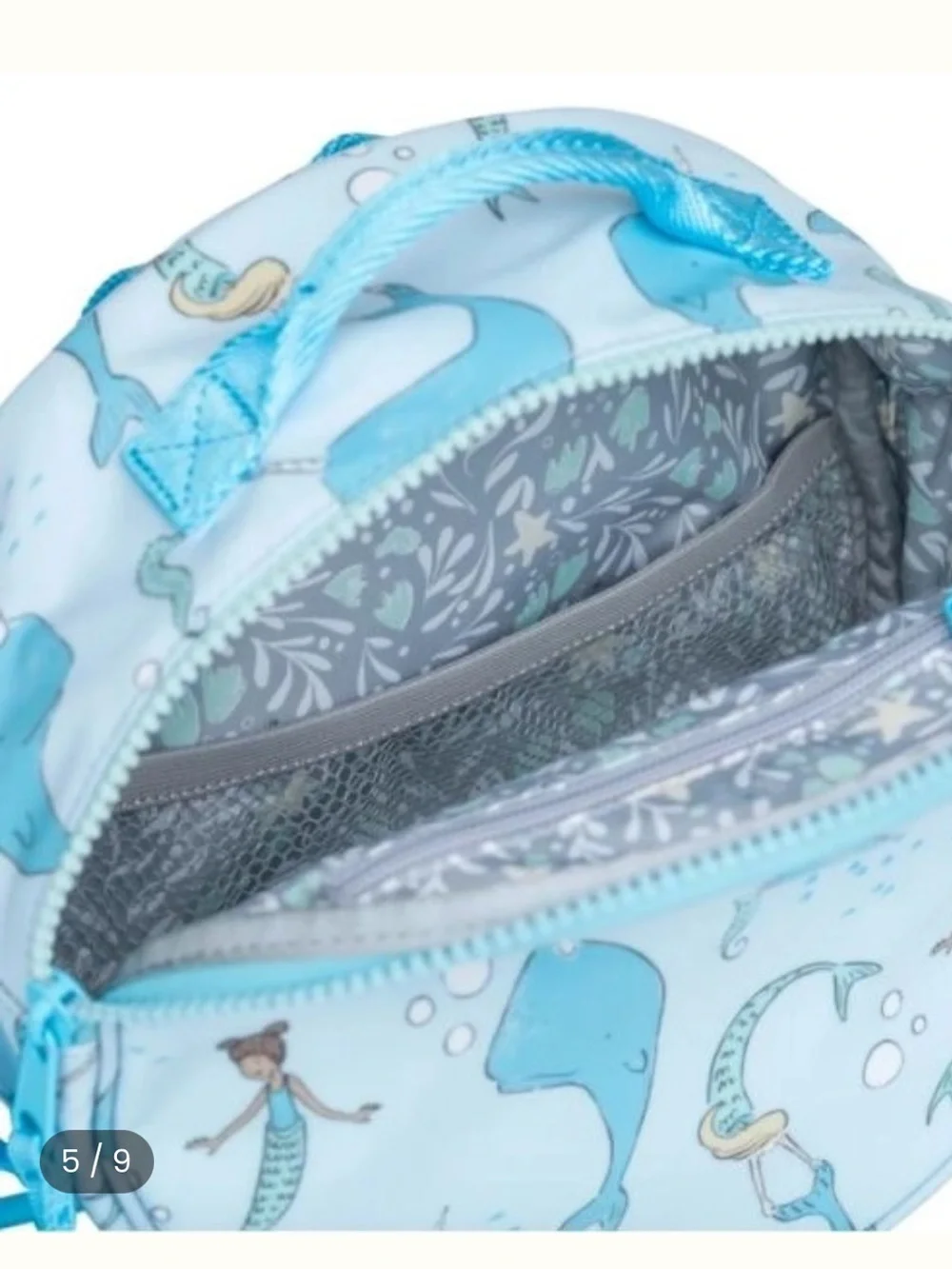 12 Little by Sarah Jane Round Whale Backpack - Light Blue
